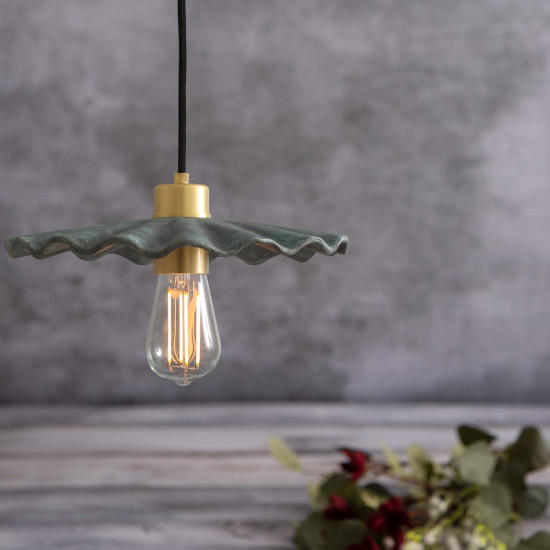 Kapok taklampa keramik blå jord 27cm