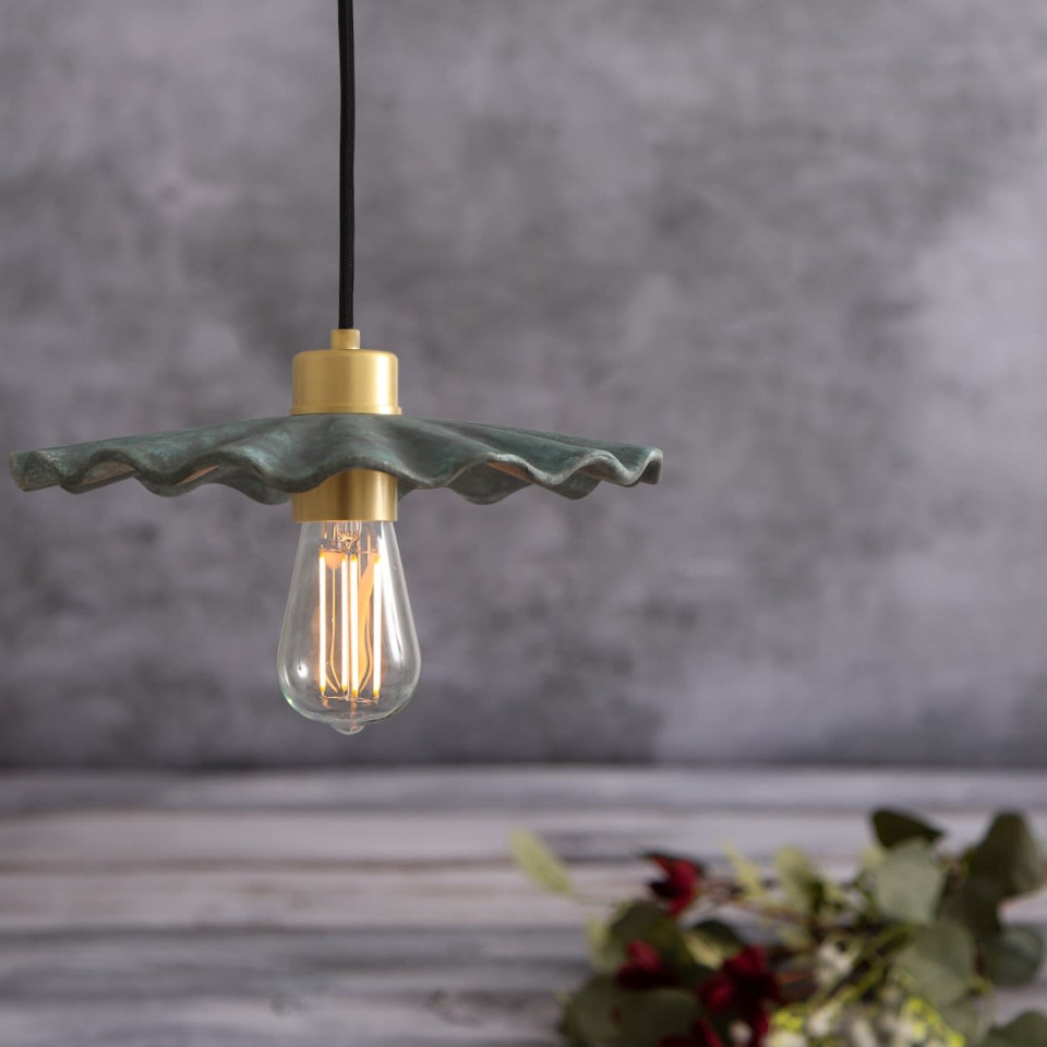 Kapok Ceiling Lamp Ceramic Blue Earth 27cm