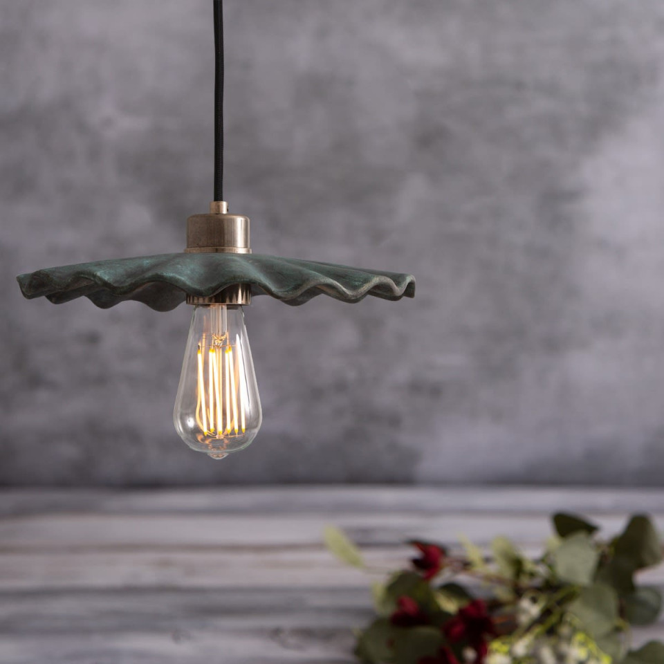 Kapok Ceiling Lamp Ceramic Blue Earth 27cm