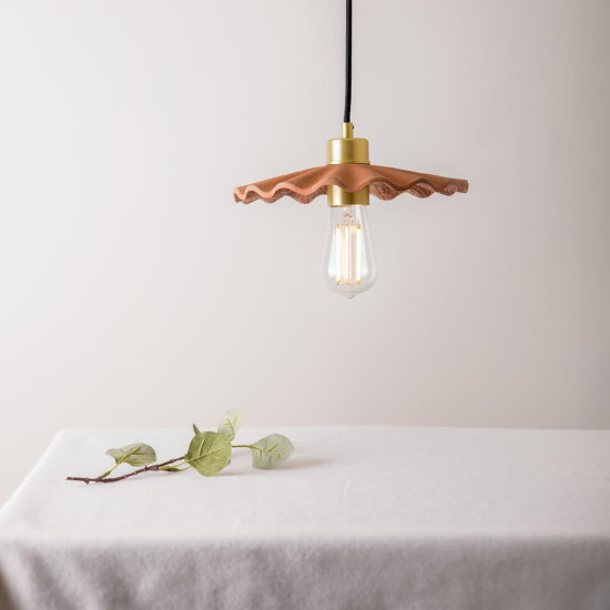 Kapok taklampa keramik röd järn 27cm