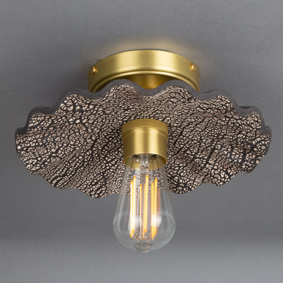 Kapok Flush Fitting Light Ceramic Black Clay 27cm