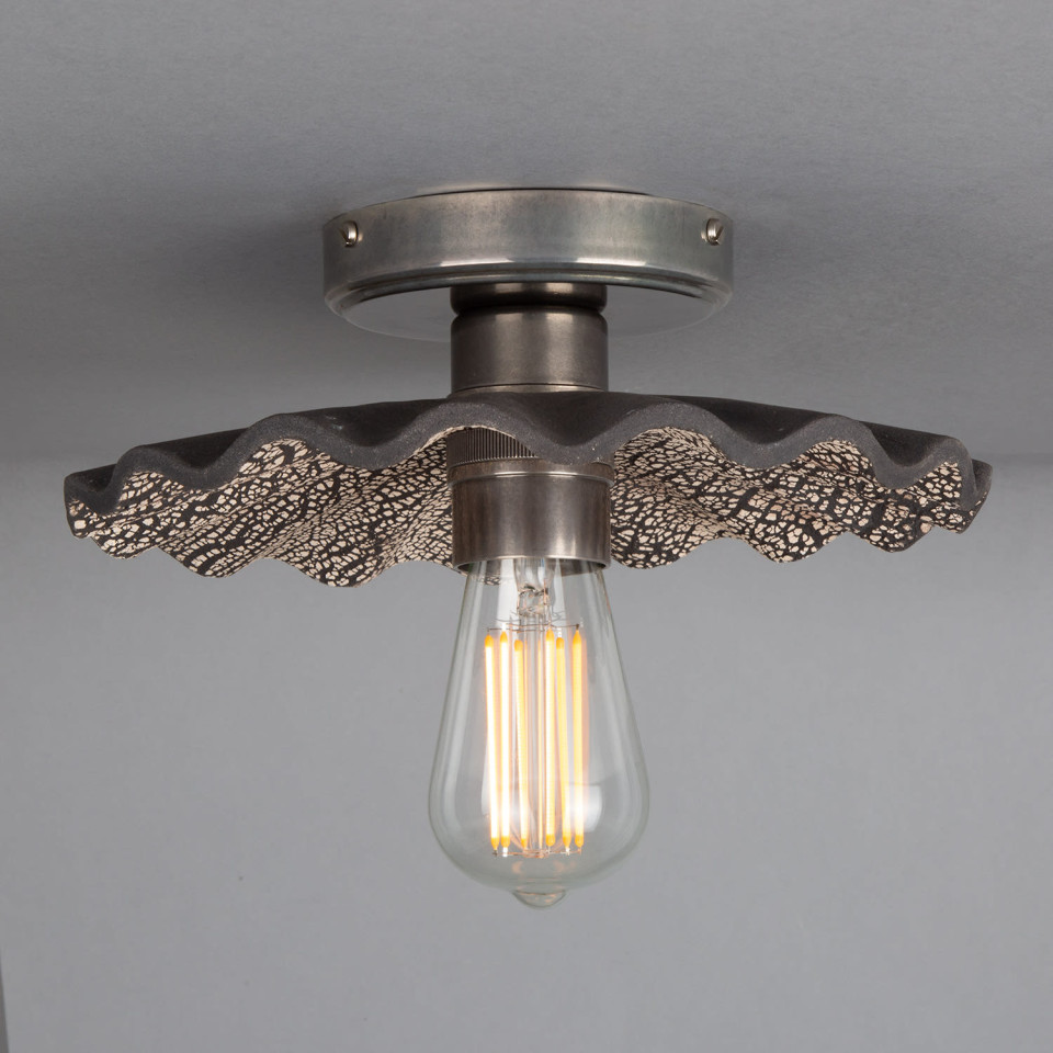 Kapok Flush Fitting Light Ceramic Black Clay 27cm