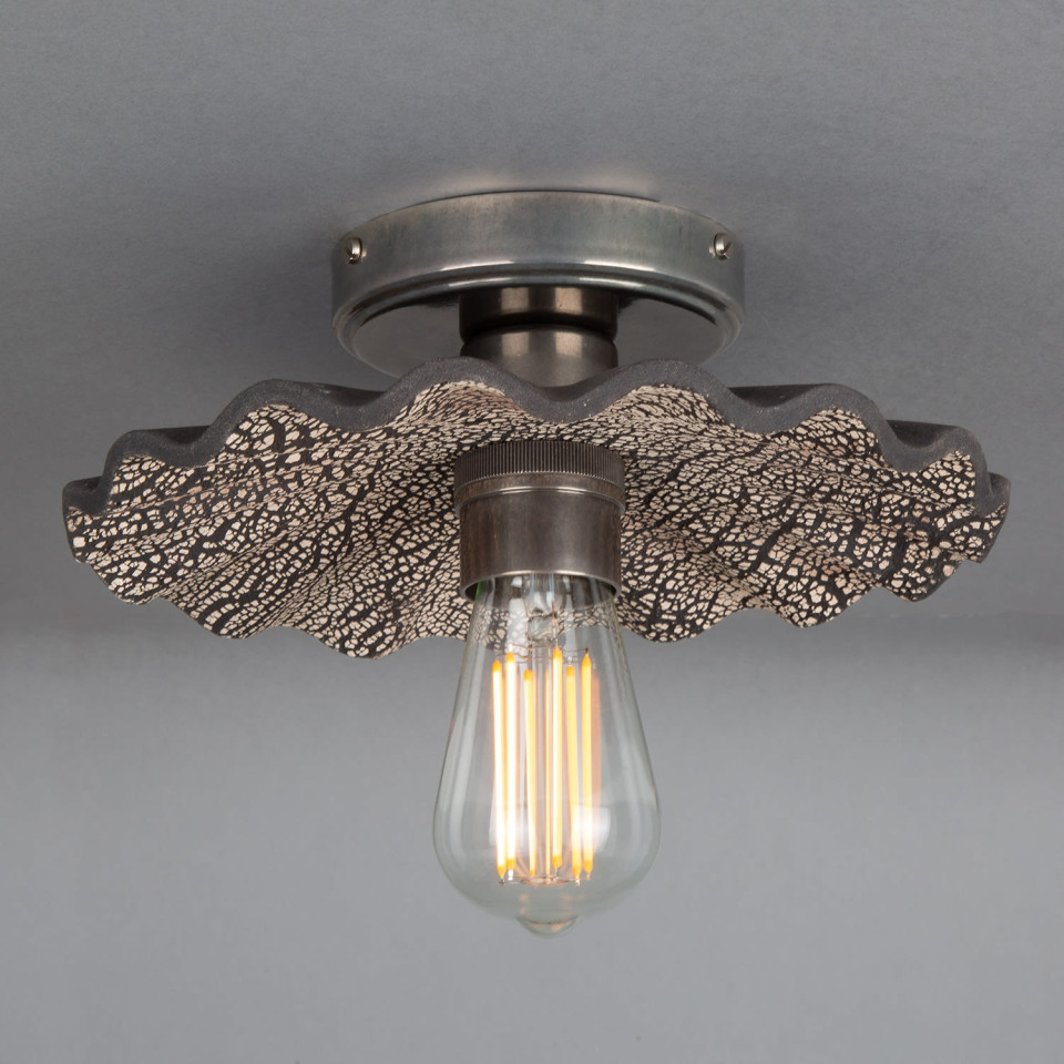Kapok Flush Fitting Light Ceramic Black Clay 27cm