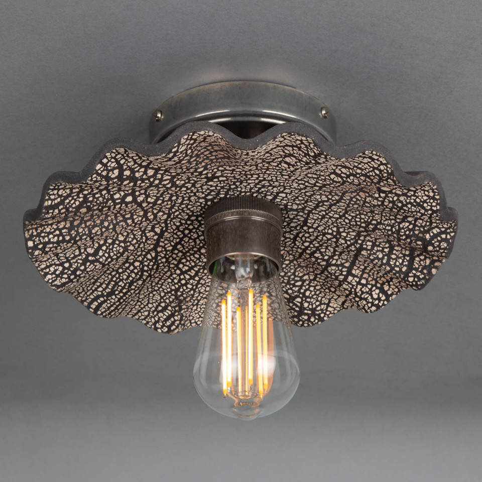 Kapok Flush Fitting Light Ceramic Black Clay 27cm