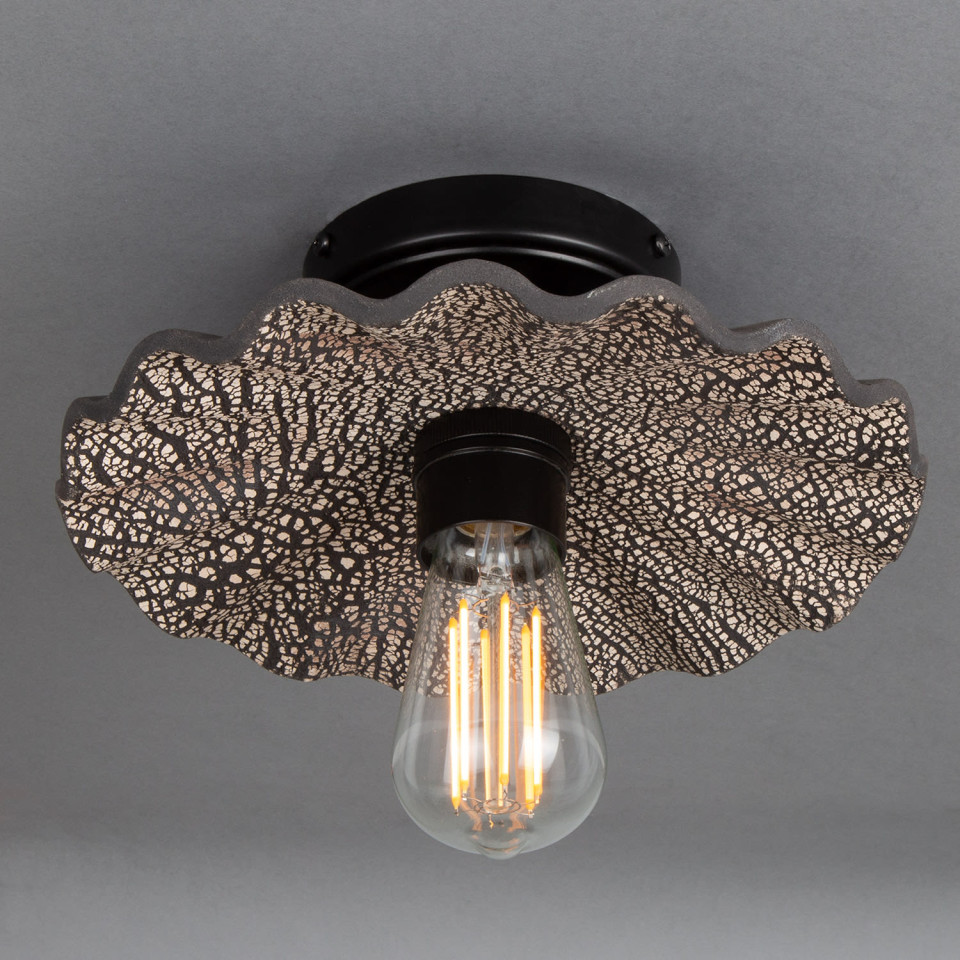 Kapok Flush Fitting Light Ceramic Black Clay 27cm