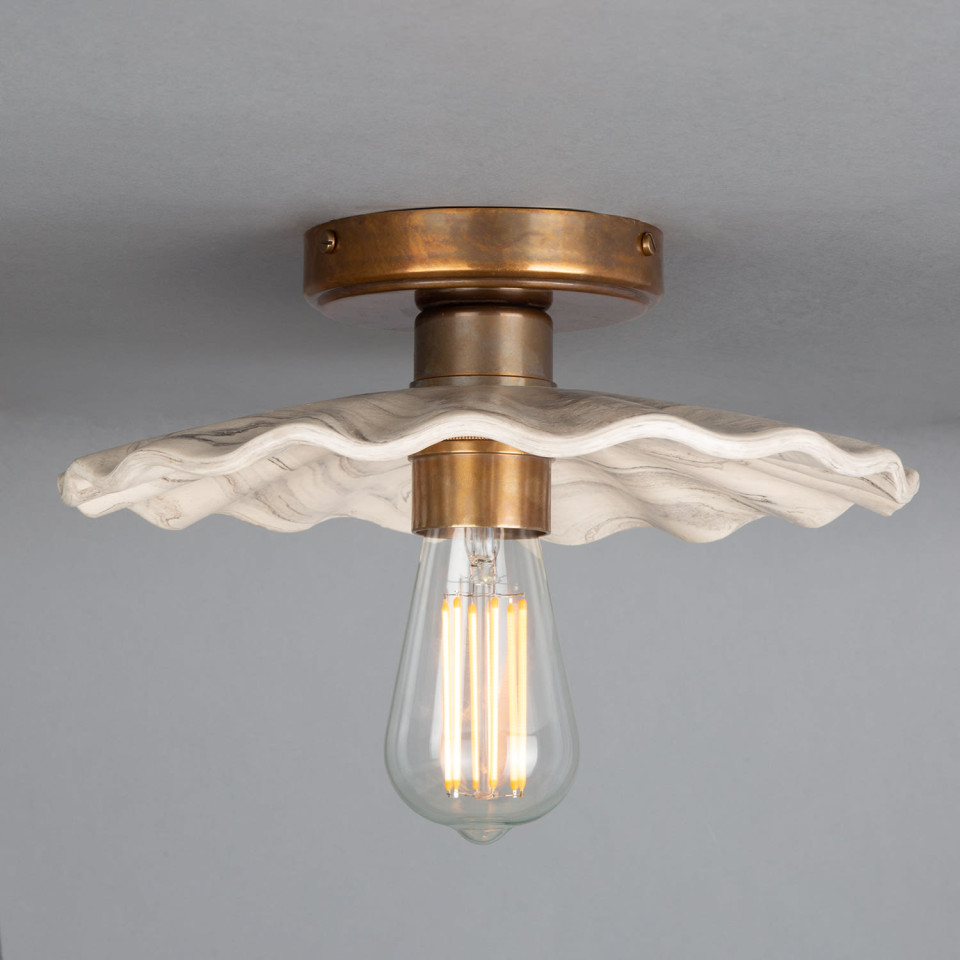 Kapok Flush Fitting Light Ceramic Black/White 27cm