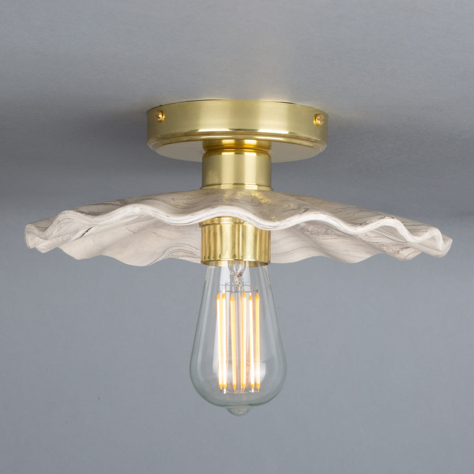 Kapok Flush Fitting Light Ceramic Black/White 27cm