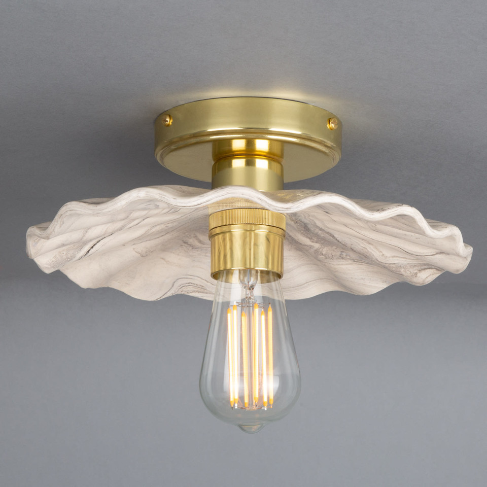 Kapok Flush Fitting Light Ceramic Black/White 27cm