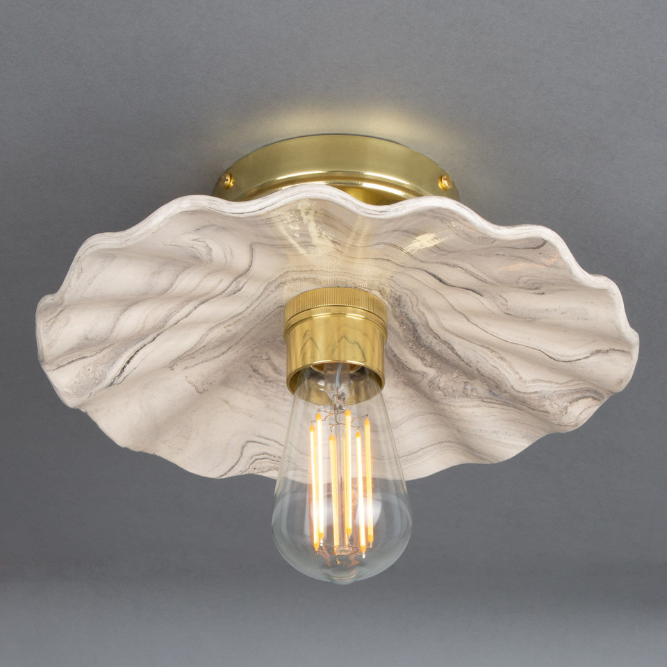 Kapok Flush Fitting Light Ceramic Black/White 27cm