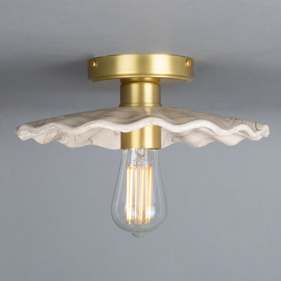 Kapok Flush Fitting Light Ceramic Black/White 27cm