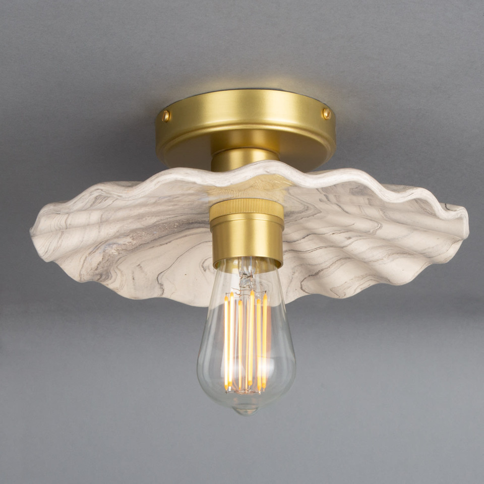 Kapok Flush Fitting Light Ceramic Black/White 27cm