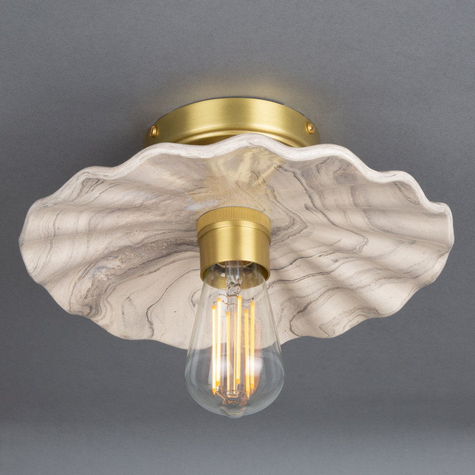 Kapok Flush Fitting Light Ceramic Black/White 27cm
