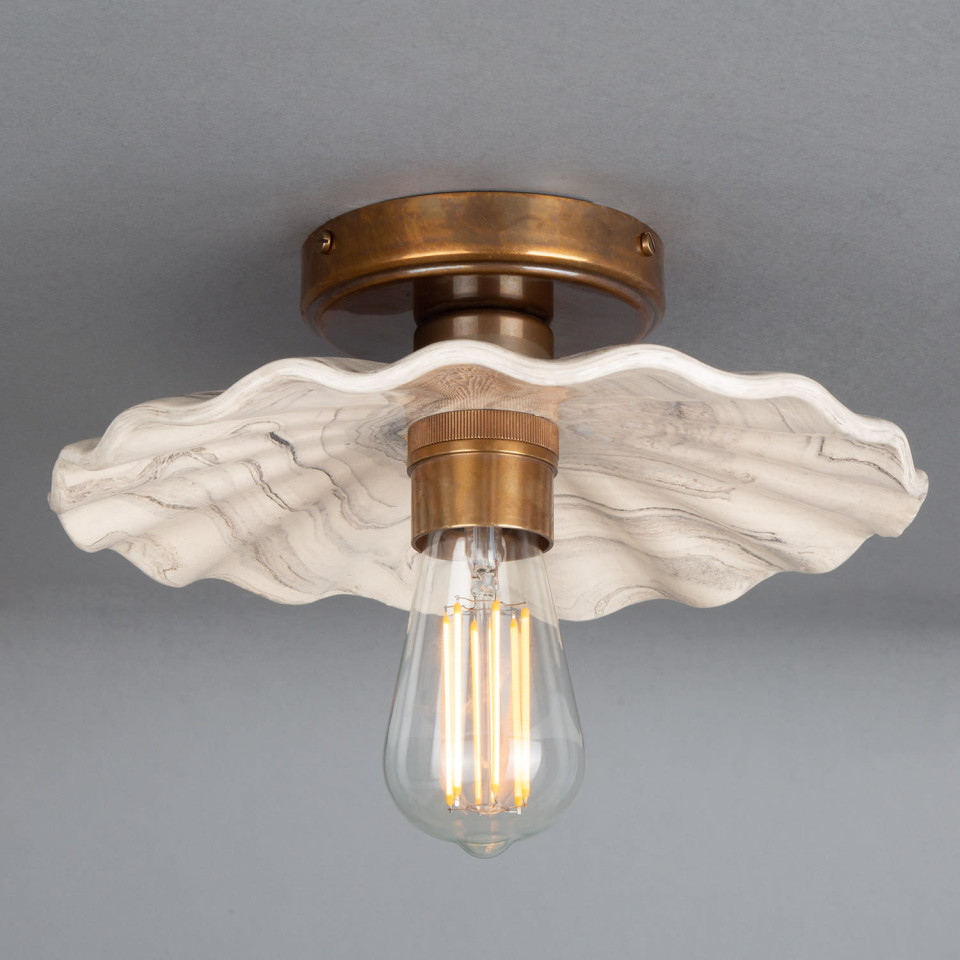 Kapok Flush Fitting Light Ceramic Black/White 27cm