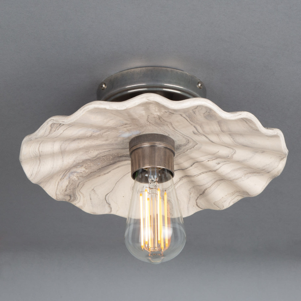 Kapok Flush Fitting Light Ceramic Black/White 27cm
