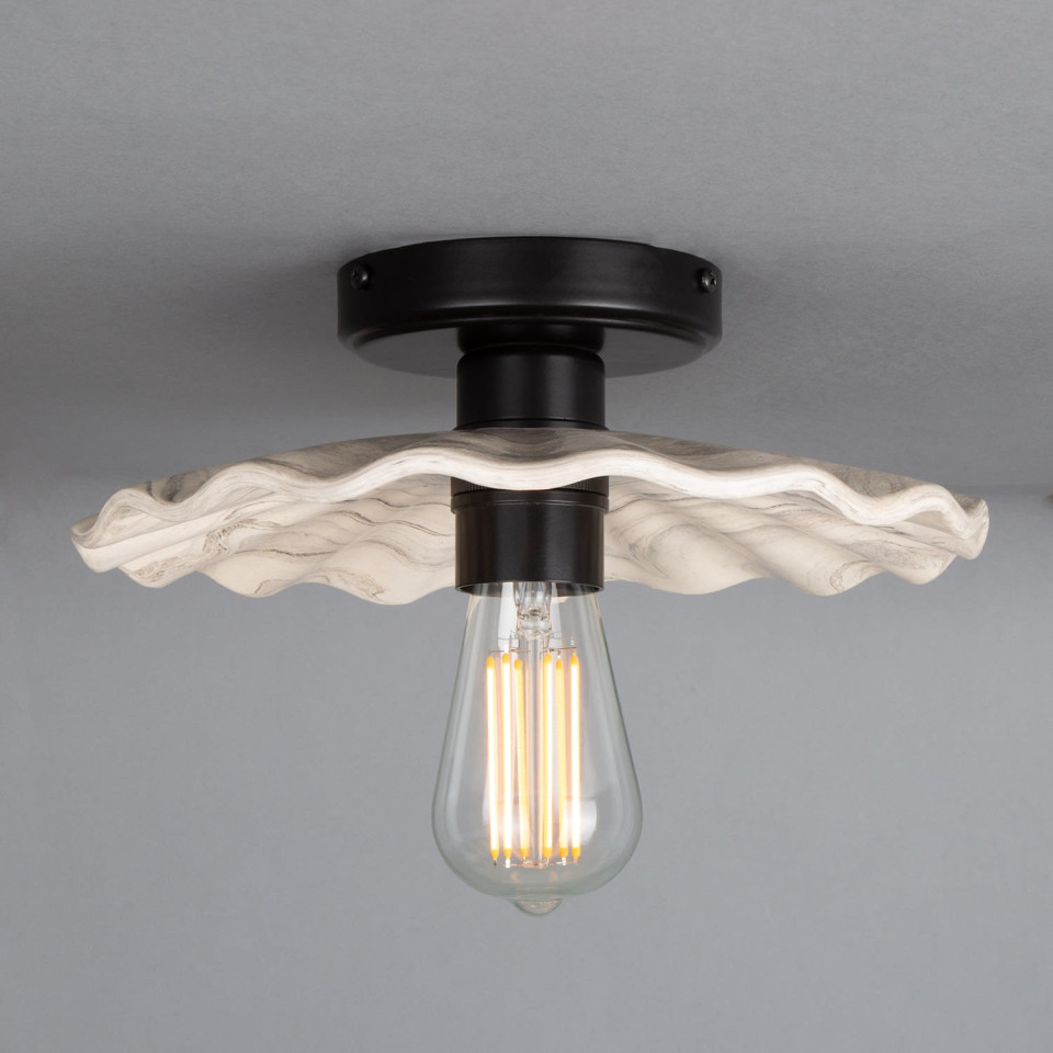 Kapok Flush Fitting Light Ceramic Black/White 27cm