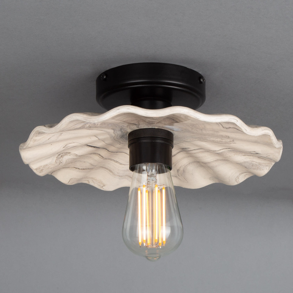 Kapok Flush Fitting Light Ceramic Black/White 27cm