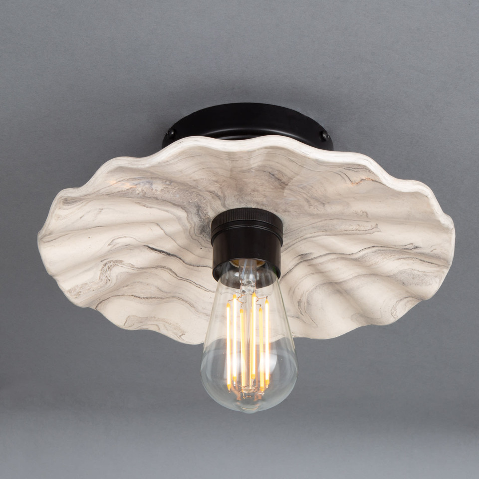 Kapok Flush Fitting Light Ceramic Black/White 27cm