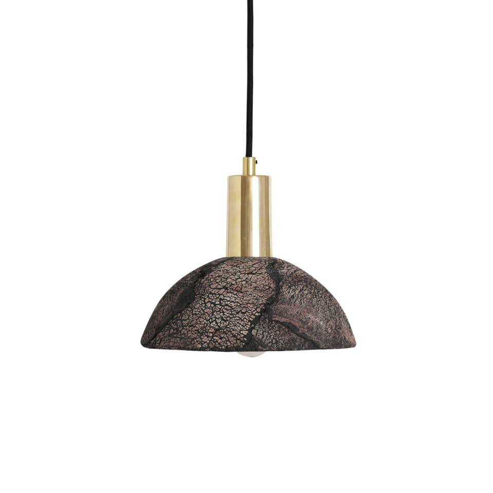 Kauri Ceiling Lamp Ceramic Black Clay 20cm
