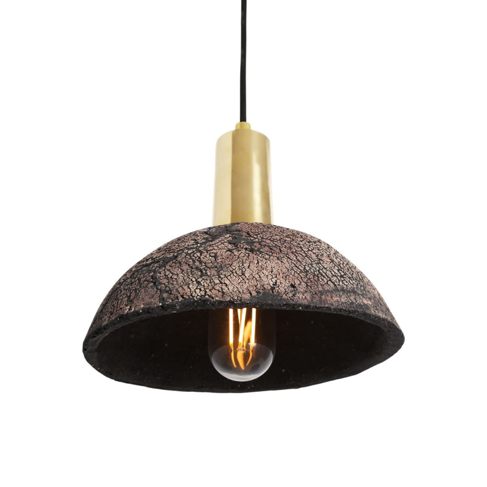 Kauri Ceiling Lamp Ceramic Black Clay 20cm