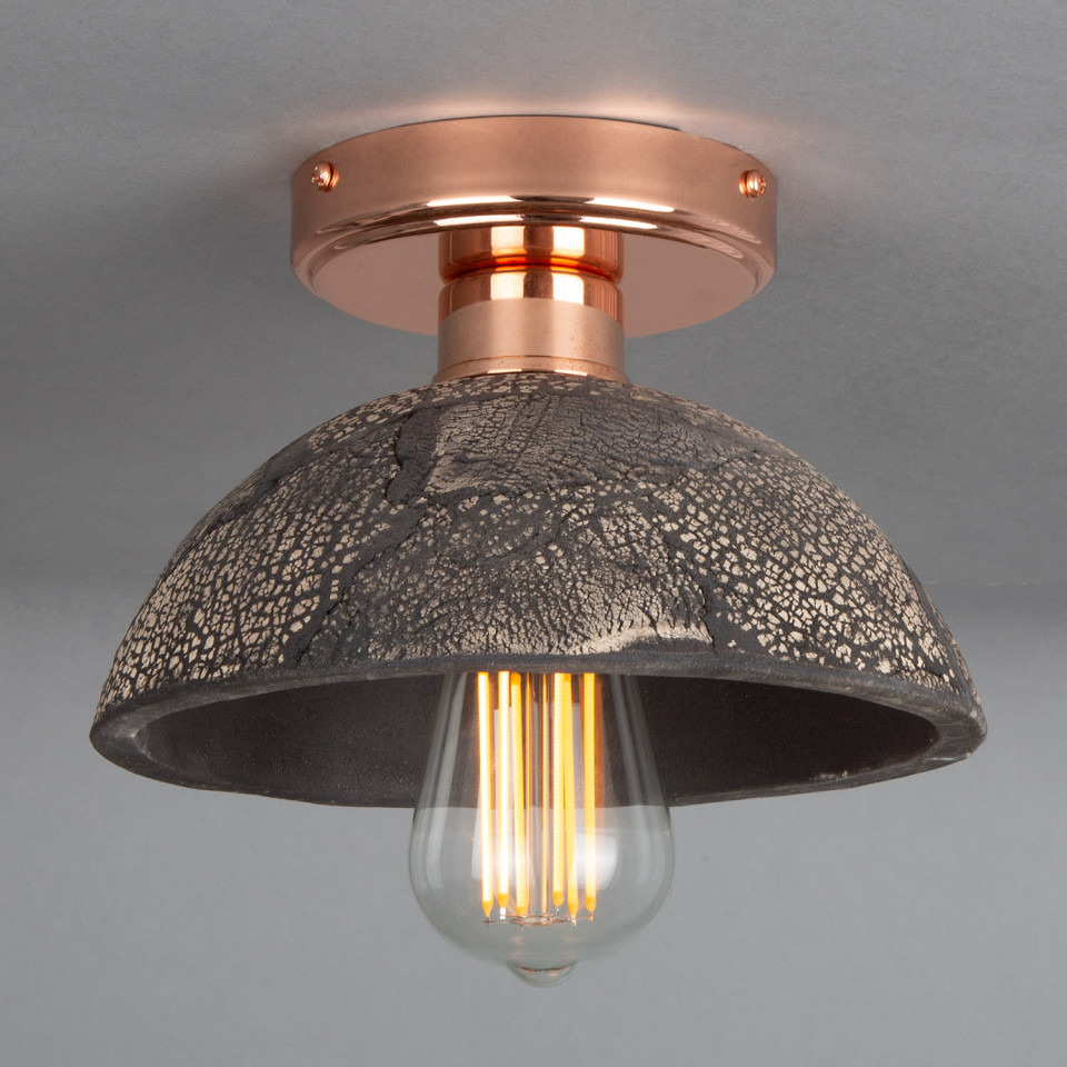 Kauri flush fitting Light Ceramic Black Clay 20cm
