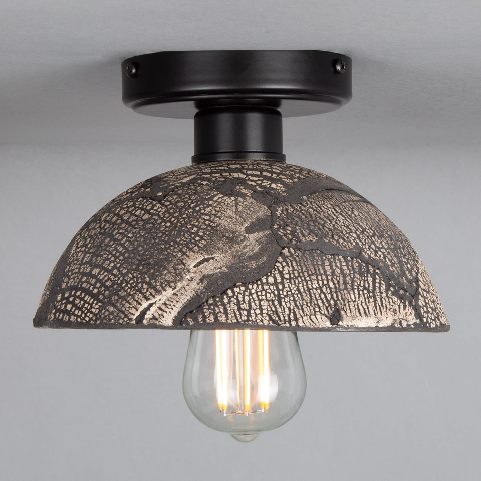 Kauri flush fitting Light Ceramic Black Clay 20cm