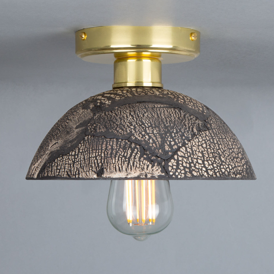 Kauri flush fitting Light Ceramic Black Clay 20cm