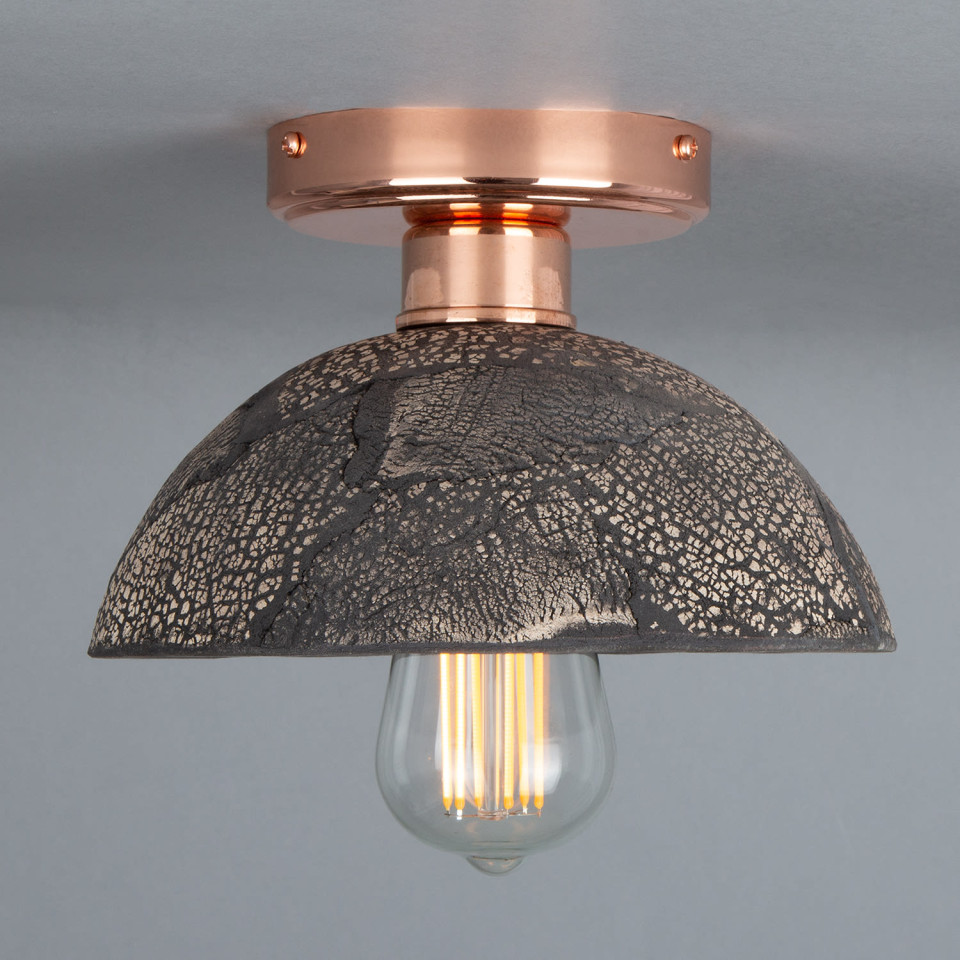 Kauri flush fitting Light Ceramic Black Clay 20cm