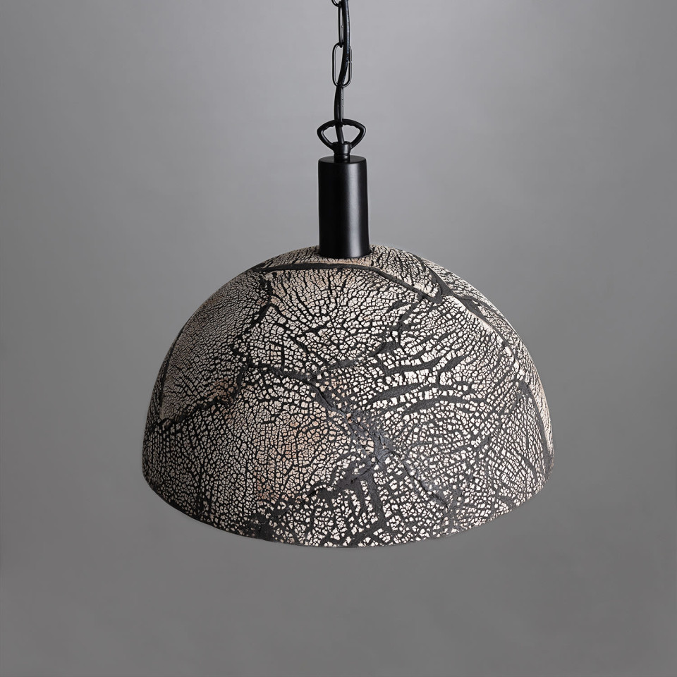 Kauri Ceiling Lamp Ceramic Black Clay 37cm