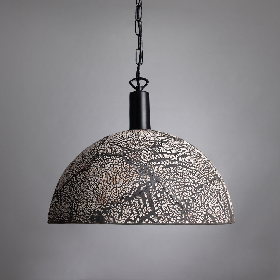 Kauri Ceiling Lamp Ceramic Black Clay 37cm