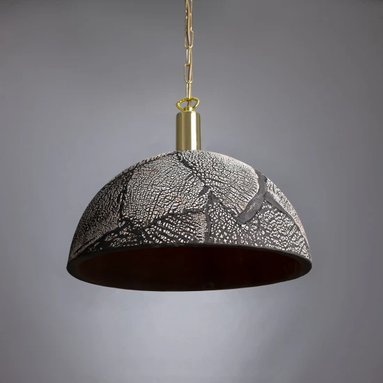 Kauri Ceiling Lamp Ceramic Black Clay 37cm