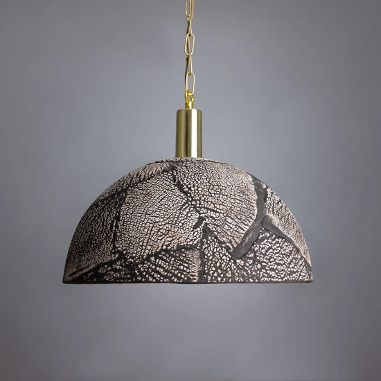 Kauri Ceiling Lamp Ceramic Black Clay 37cm
