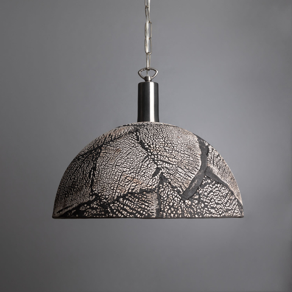 Kauri Ceiling Lamp Ceramic Black Clay 37cm
