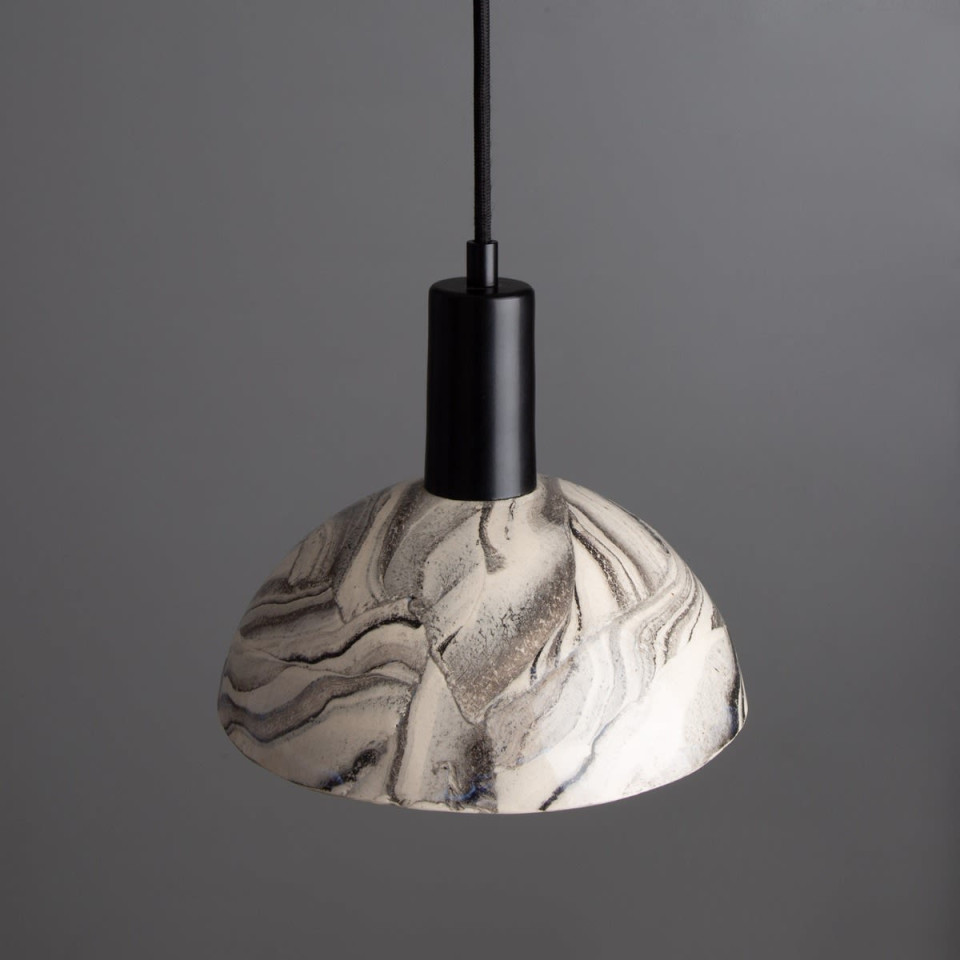 Kauri Ceiling Lamp Ceramic Black/White 20cm