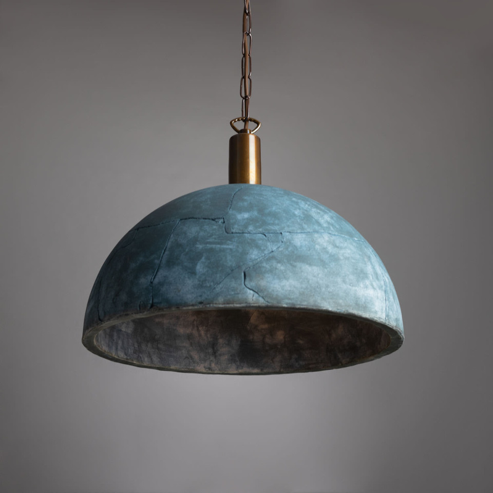 Kauri Ceiling Lamp Ceramic Blue Earth 37cm