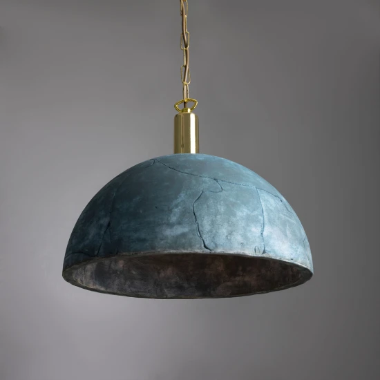 Kauri taklampa keramik blå jord 37cm