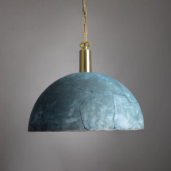 Kauri taklampa keramik blå jord 37cm
