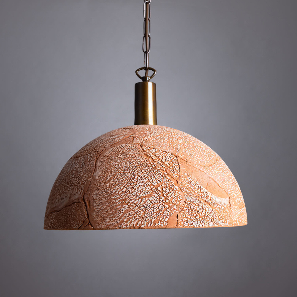 Kauri Ceiling Lamp Ceramic Red Iron 37cm