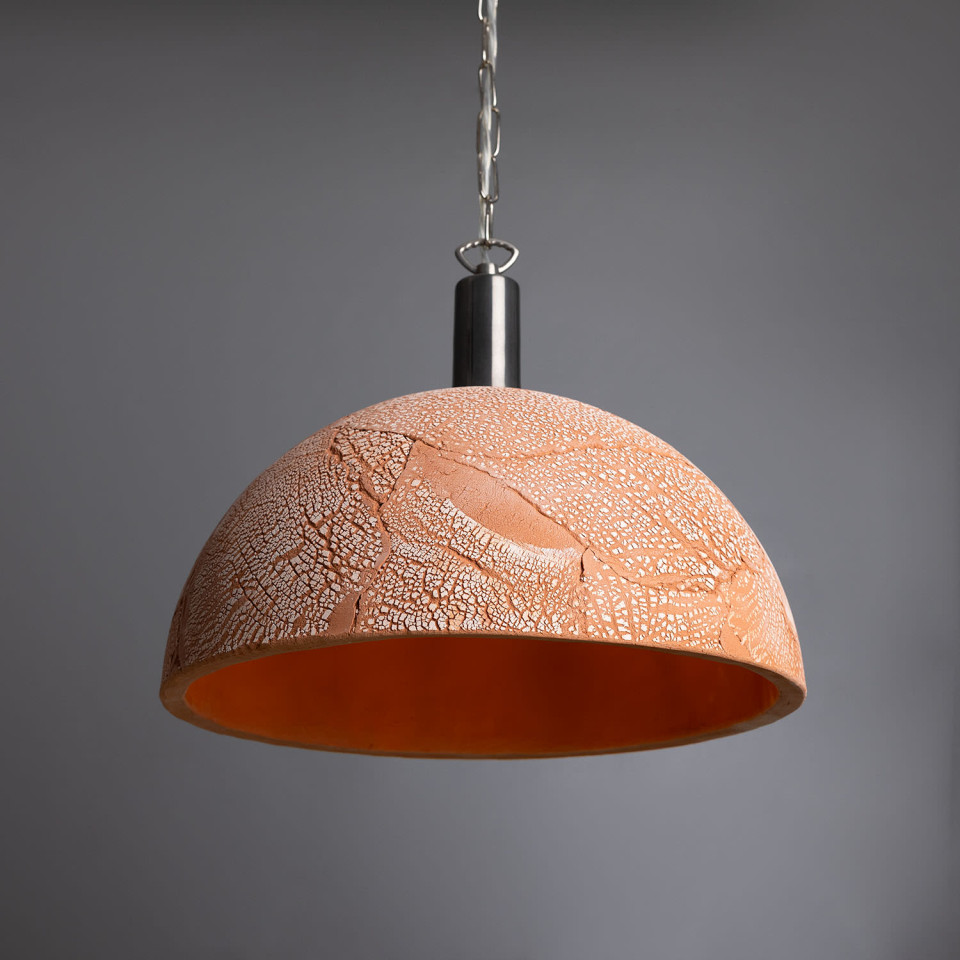 Kauri Ceiling Lamp Ceramic Red Iron 37cm