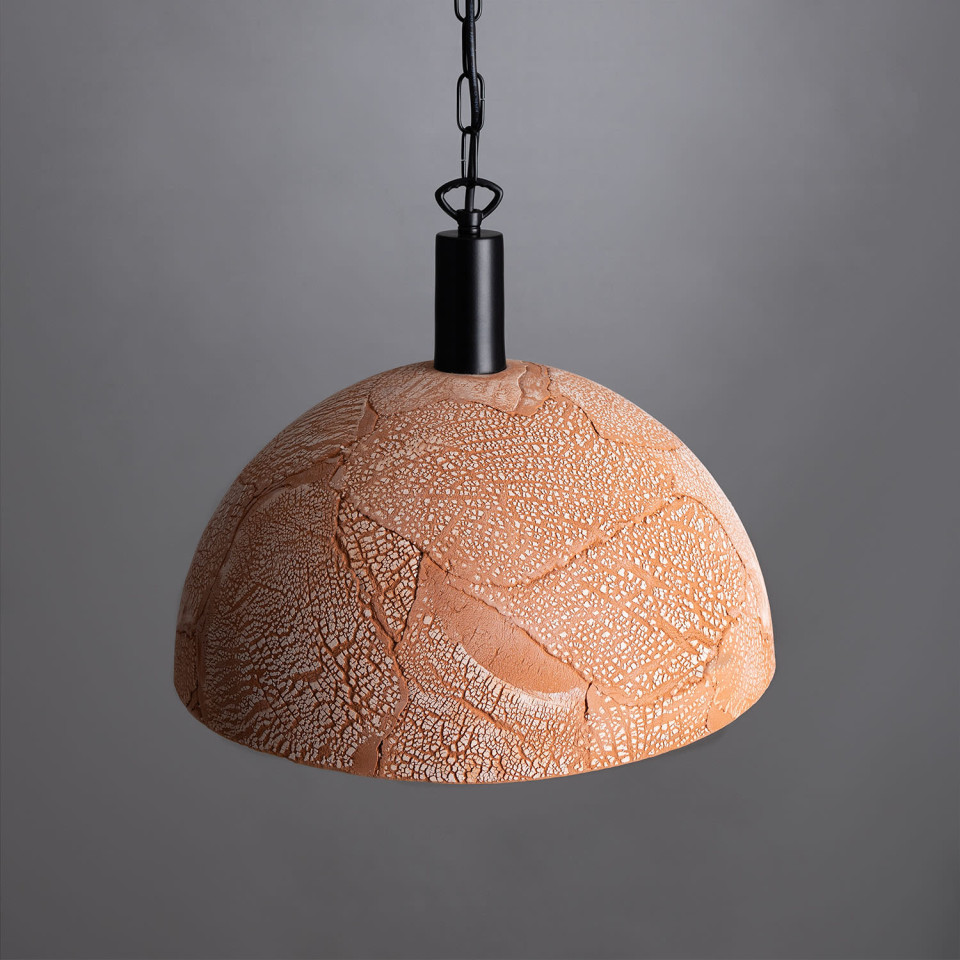 Kauri Ceiling Lamp Ceramic Red Iron 37cm