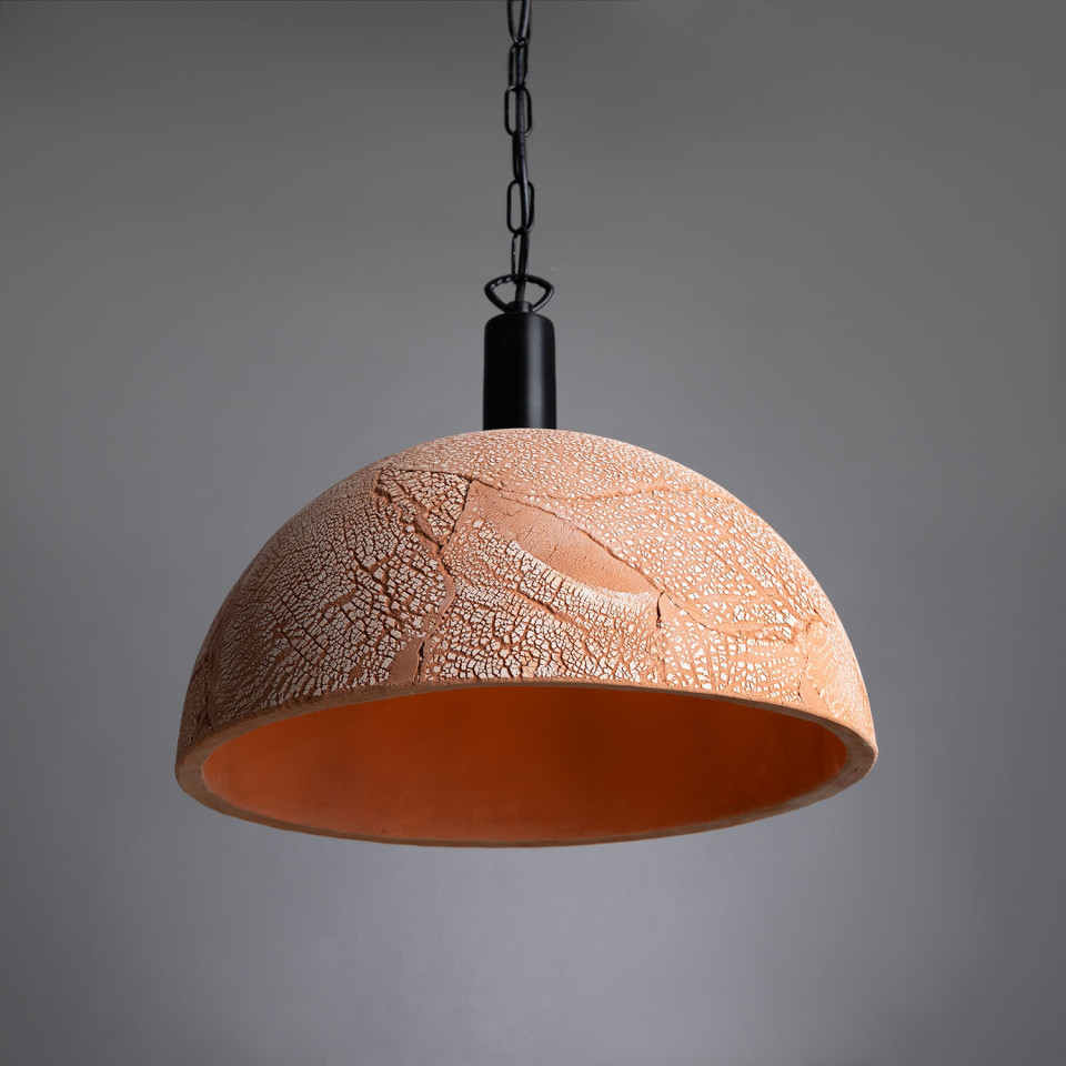 Kauri Ceiling Lamp Ceramic Red Iron 37cm