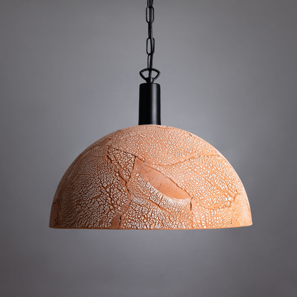 Kauri Ceiling Lamp Ceramic Red Iron 37cm