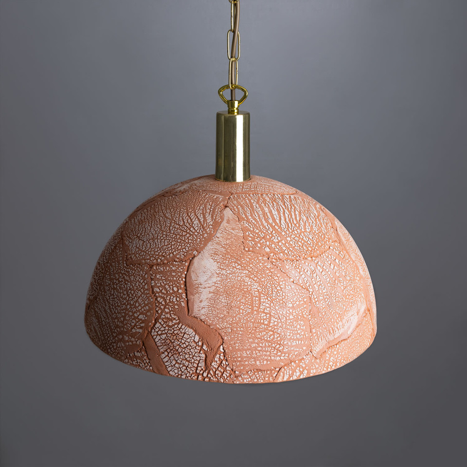 Kauri Ceiling Lamp Ceramic Red Iron 37cm