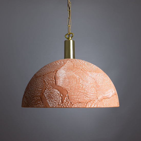 Kauri Ceiling Lamp Ceramic Red Iron 37cm