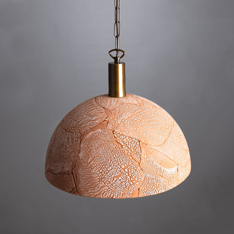 Kauri Ceiling Lamp Ceramic Red Iron 37cm