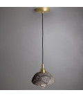 Kingii badrumstaklampa keramik svart lera 20cm IP44