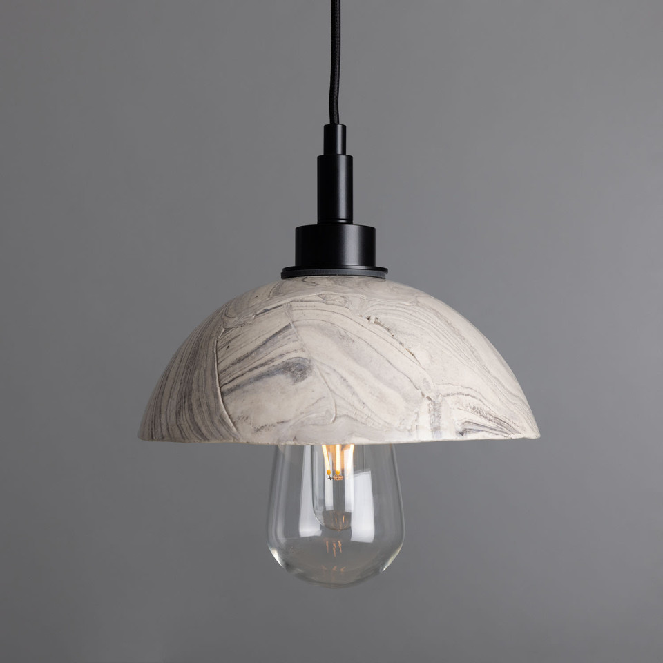 Kingii Bathroom Ceiling Lamp Ceramic Black/White 20cm IP44