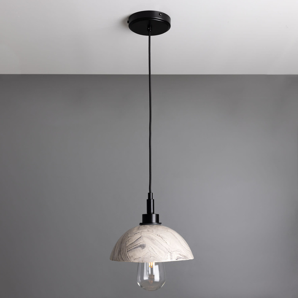 Kingii Bathroom Ceiling Lamp Ceramic Black/White 20cm IP44