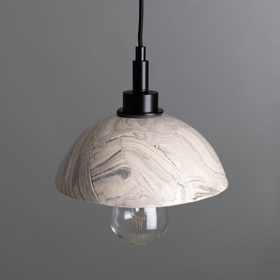 Kingii Bathroom Ceiling Lamp Ceramic Black/White 20cm IP44