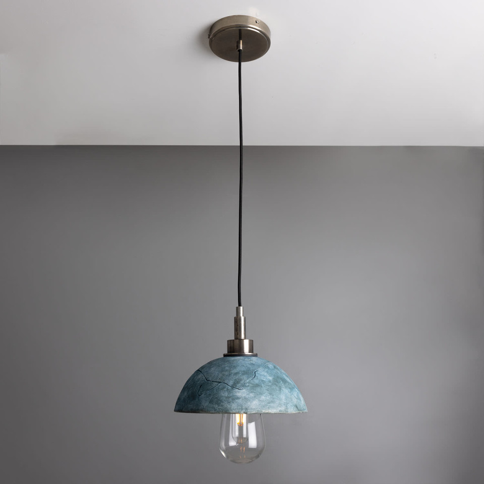 Kingii badrumstaklampa keramik blå jord 20cm IP44