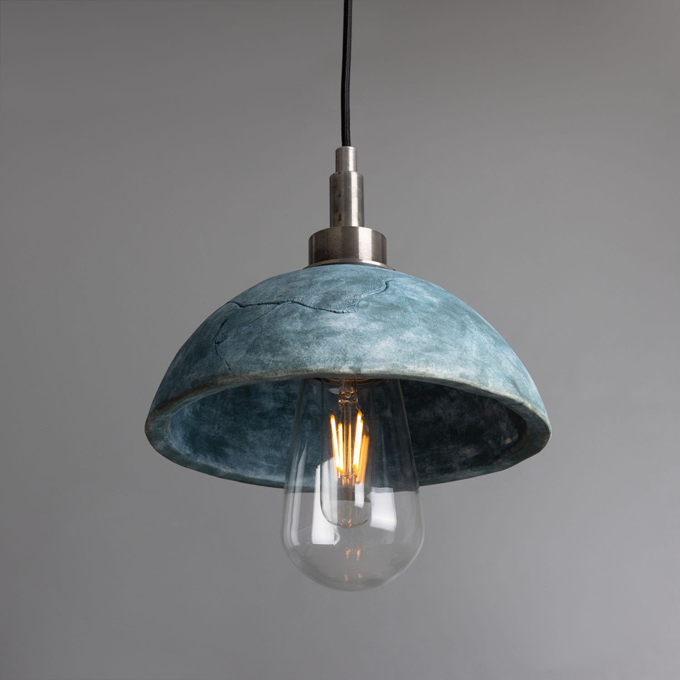 Kingii badrumstaklampa keramik blå jord 20cm IP44